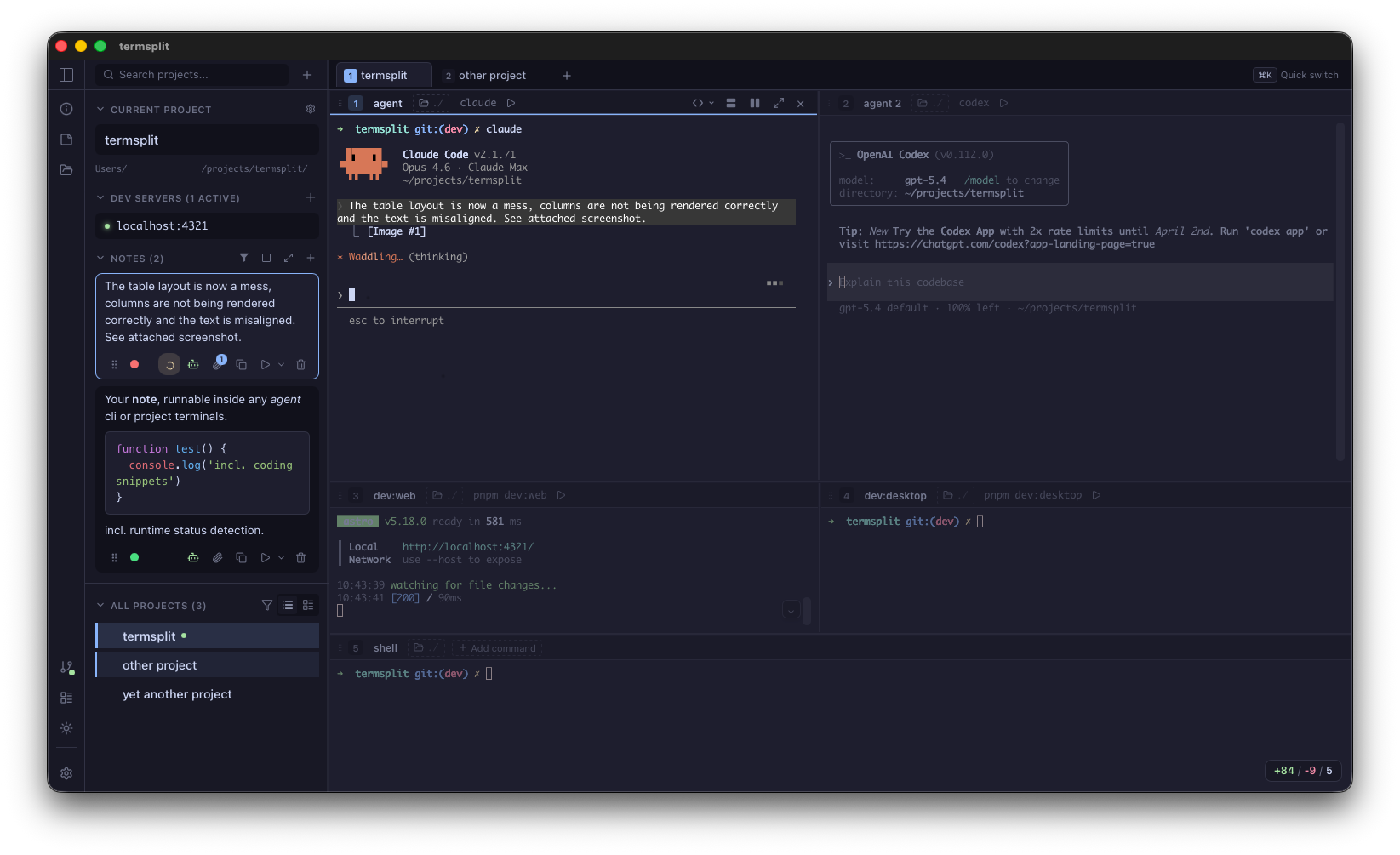 Split Termial TermSplit — Project-centric terminal workspaces